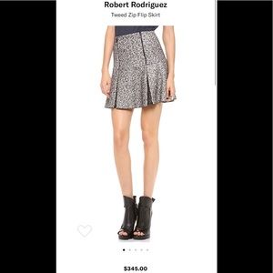 Robert Rodriguez Tweed Zip Flip Skirt